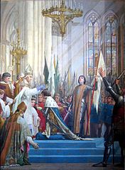 Coronation of Charles VII in 1429, by Jules Eugène Lenepveu, showing Joan of Arc at right.