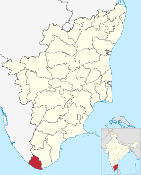 Positionskarte des Distrikts Kanyakumari