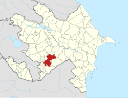 Map of Azerbaijan showing Khojavend District