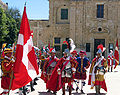 Darstellung des maltesischen Militärs im 16. Jahrhundert. Fort Saint Elmo, Valletta, Malta, 8. Mai 2005.