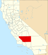 State map highlighting Kern County