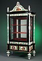 Ebonized vitrine featuring hand painted Dresden(not Meissen as previously mentioned) porcelain mounts, c. 1870.