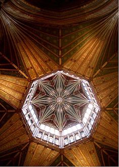 Norman Ely Cathedral has a Gothic octagon supported on wooden hammer beams.