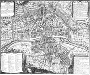 Evolution of the city from 1422 to 1589, the sixth of eight chronological maps of Paris from Nicolas de La Mare's Traité de la police. (BNF Gallica)