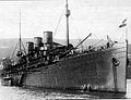 SMS Gäa - Austro-Hungarian torpedo carrier with naval ensign, World War I period