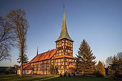A timber-framed church in Stegna