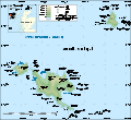 Topografische Karte der Inselgruppe mit Stac Levenish (unten rechts)