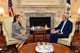 Angelina Jolie and Secretary Kerry in the Office of the Secretary of State.
