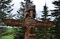 A totem pole in the North American zone