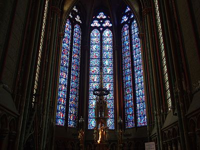 Glass in the choir of Amiens Cathedral