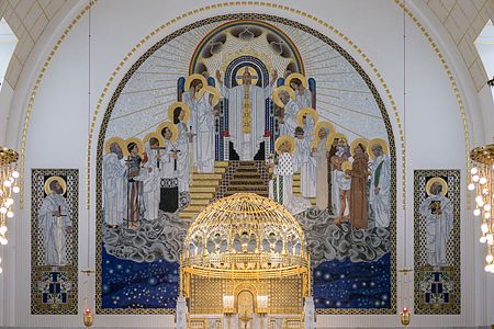 Altar mosaics by Koloman Moser in Kirche am Steinhof, Vienna