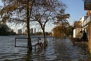 Tidal flooding by the City Barge