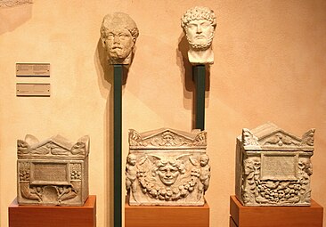 Festoons on Roman cremation urns, 2nd century AD, marble, Musée d'archéologie méditerranéenne, Marseille, France