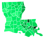 Support for Fayard by parish:   >30%   25–30%   20–25%   15–20%   10–15%   5–10%   <5%