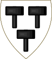 Argent, three mallets sable, attributed to the Hauteville family, as reported by Gilles-André de la Rocque