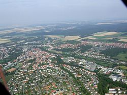 Aerial view from the south of Büren