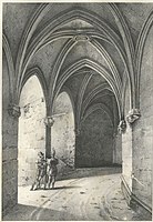 Interior of the Tower of the Chateau d'Amboise, lithograph by C. Motte from the drawing by Renoux