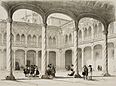 Patio Grande's cloister of the Colegio de San Gregorio, circa 1850, by Jenaro Pérez Villaamil