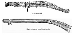 Above: Early culverin, below: Hand culverin with bent stock
