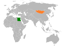 Map indicating locations of Egypt and Mongolia