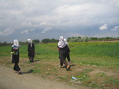 School girls in a rural area of Parwan