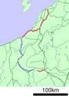 Route map of the Shin'etsu Main Line as of 2008