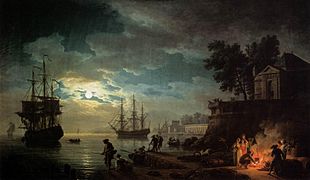 Seaport by Moonlight (1771) by Claude Joseph Vernet