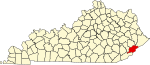 State map highlighting Letcher County