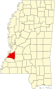 State map highlighting Claiborne County
