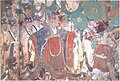 Tang dynasty emperor and officials from Mogao murals from AD 642, located in Cave 220, Dunhuang, Gansu.