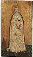 Nardo di cione, Madonna del parto and donor, 1355-1360