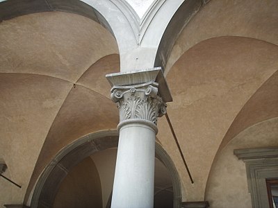 Corinthian column in the cloister