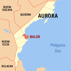 Map of Aurora with Baler highlighted