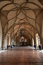 Decorative rib vault in the hall of Prague Castle