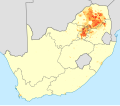Dichte der Nord-Sothosprecher in Südafrika (2011)