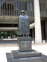 Statue of Father Damien outside the Hawaii State Capitol Building