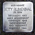 Stolperstein Köln, Betty Blumenthal (Akazienweg 1)