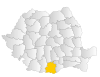 Map of Romania highlighting Teleorman County