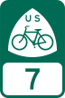 U.S. Bicycle Route 7 marker