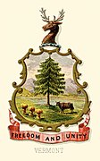 Vermont state coat of arms (illustrated, 1876)
