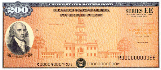 $200 Series EE US Savings Bond featuring James Madison