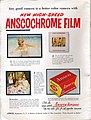 Advertisement for new higher speed Anscochrome film 1955.