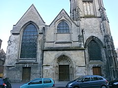 The Gothic façade of the church of Saint-Leu