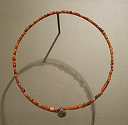 Carnelian, Limestone, and Quartz Egyptian necklace