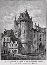 Der dicke Turm des Châtelet von der rue de la Joaillerie aus