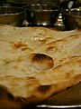 Indian naan baked in the tandoor