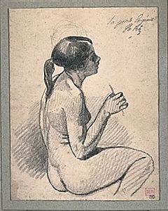 Femme, nue, assise, de profil, The Louvre, Paris.
