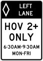R3-11a Preferential lane operation, high-occupancy vehicles (post-mounted)