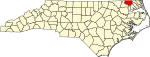 State map highlighting Gates County