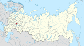 Map showing Chuvashia in Russia